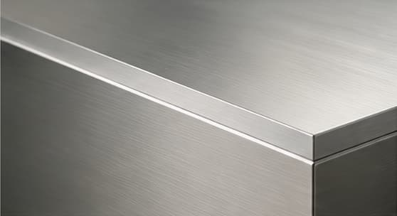 Brushed stainless steel surface